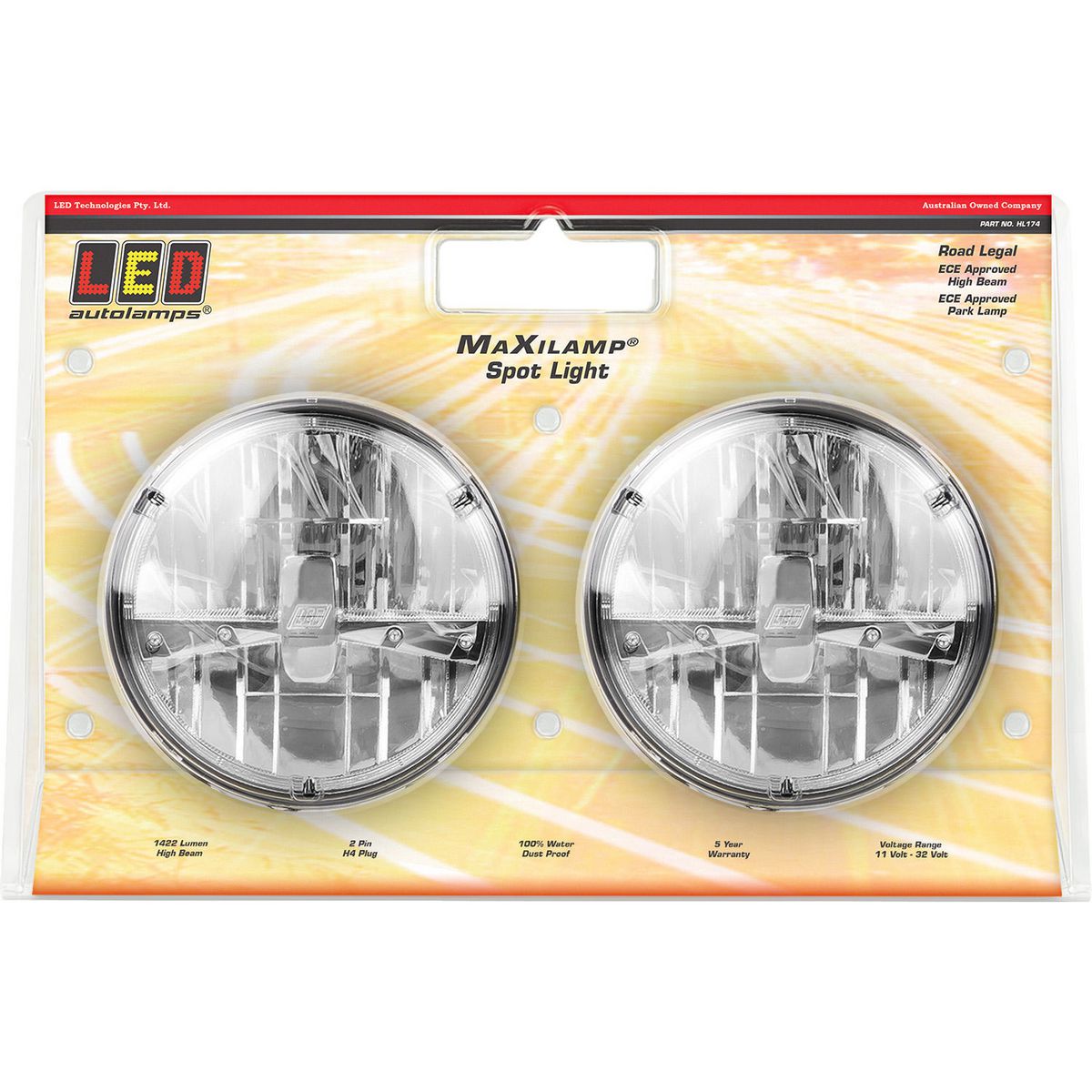LED Autolamps 10/32V HL 174 Headlamp High Beam Only - HL174