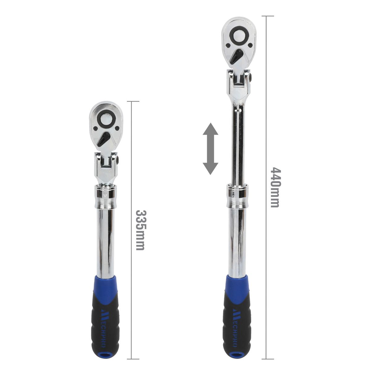 Mechpro Blue Extendable Ratchet 335-440mm 1/2In Drive - MPBSK114