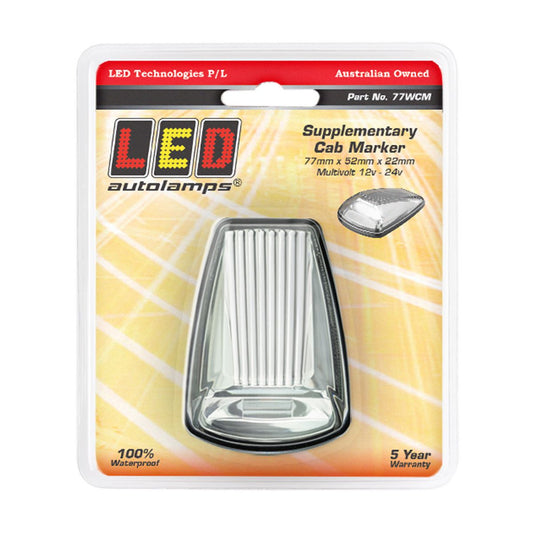 LED Autolamps Sup Cab Marker Wht Led Clr Lens - 77WCM