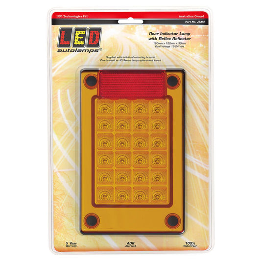 LED Autolamps Amber LED Indicator Lamp Insert For J3 Series Blister Pack - J3AM