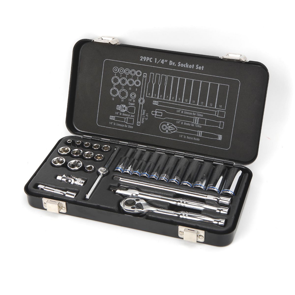 Mechpro Blue Socket Set Metric 1/4In Drive 29pc - MPBSK154K