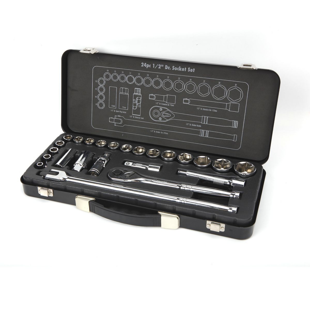 Mechpro Blue Socket Set Metric 1/2In Drive 24pc - MPBSK157K