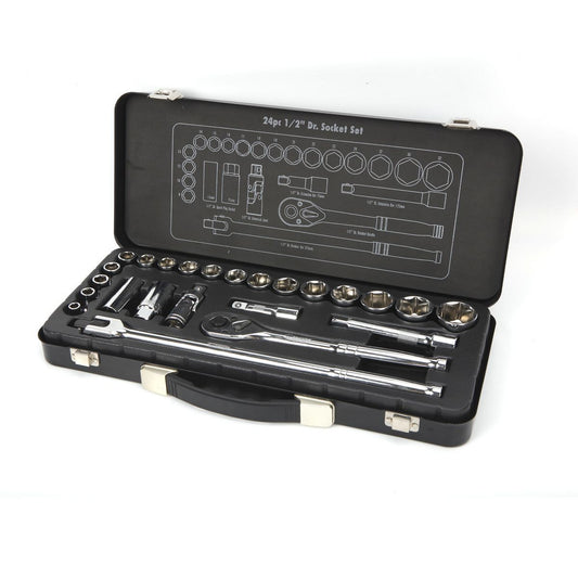 Mechpro Blue Socket Set Metric 1/2In Drive 24pc - MPBSK157K