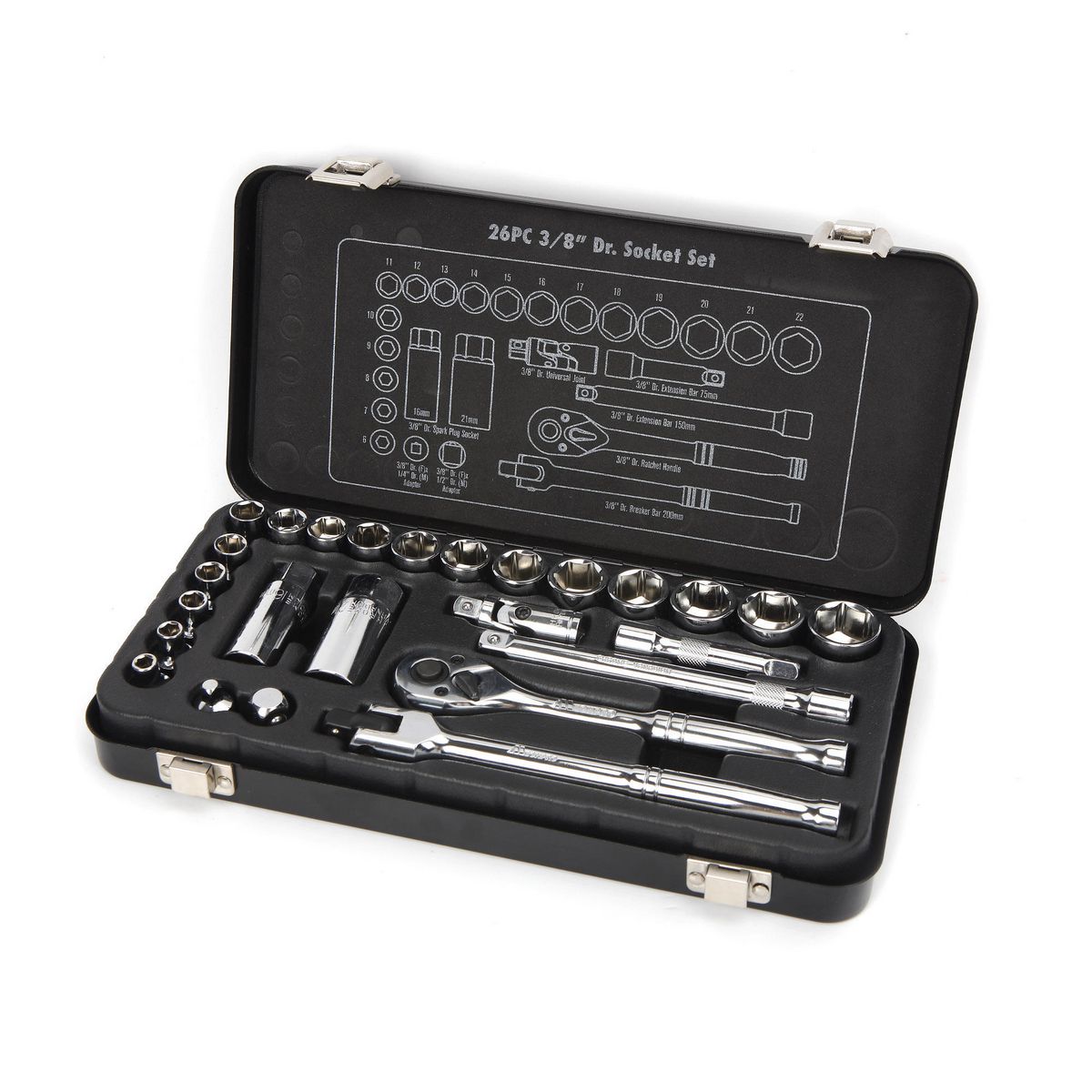 Mechpro Blue Socket Set Metric 3/8In Drive 26pc - MPBSK155K