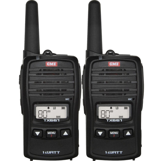 GME UHF CB Handheld Radio 1 Watt Twin Pack - TX667TP