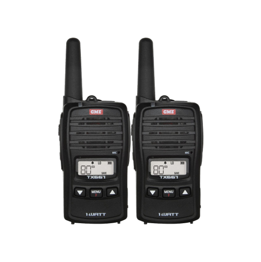 GME UHF CB Handheld Radio 1 Watt Twin Pack - TX667TP