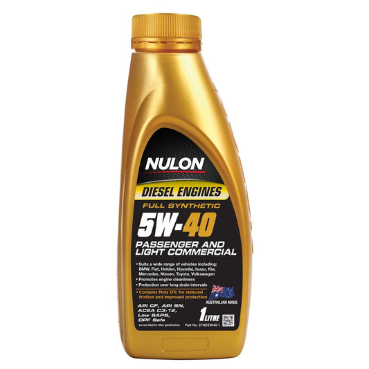 Nulon Full Synthetic Passenger and Light Commercial Diesel Engine Oil 5W-40 1L - SYND5W401