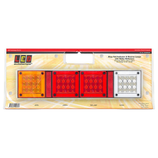 LED Autolamps 12/24V Stop/Tail/Indicator/Reverse/Reflector Mini Jumbo Twin Blister - 420ARRWM2
