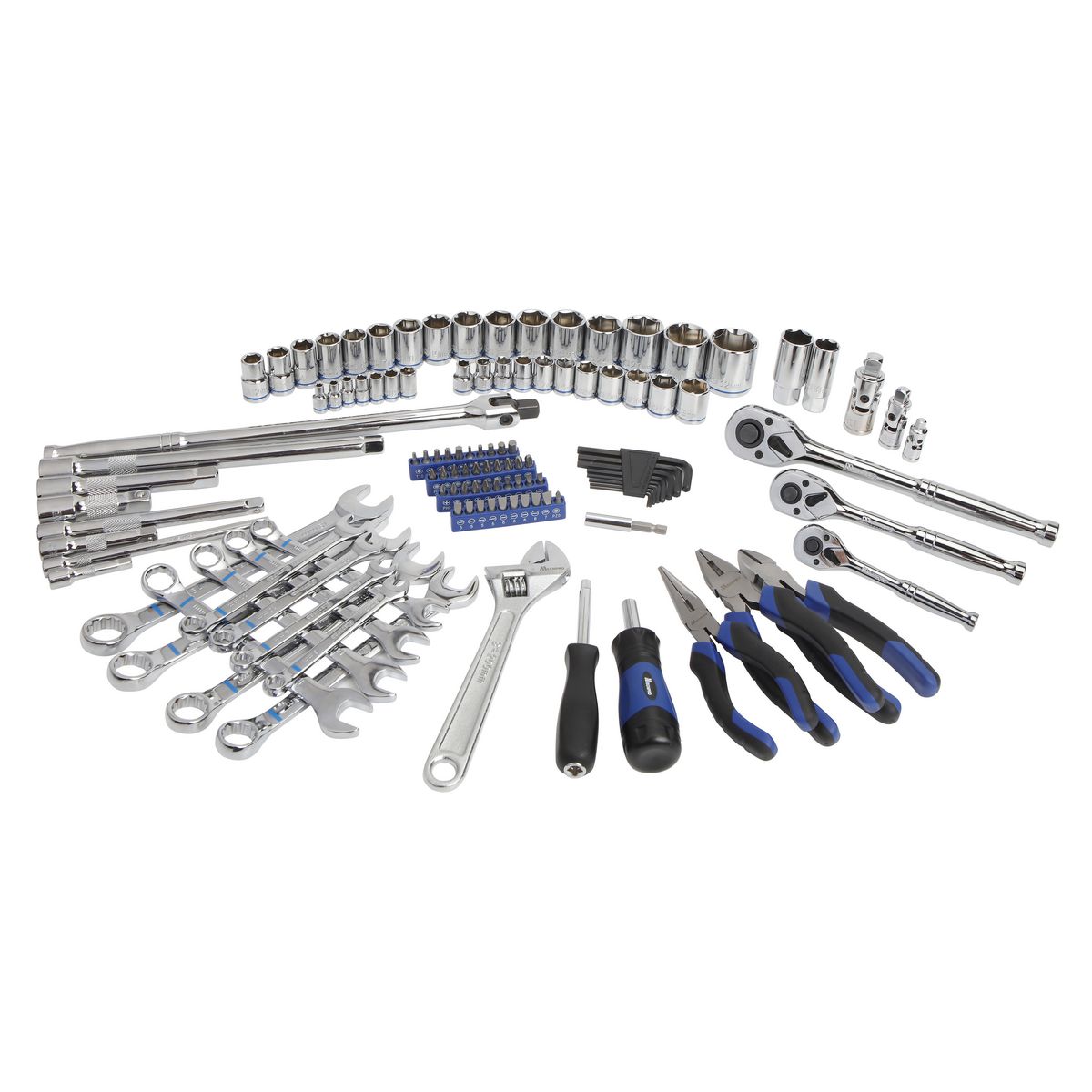Mechpro Blue Automotive Tool Kit Metric 1/4In, 3/8In & 1/2In Drive 117pc - MP224KCRV