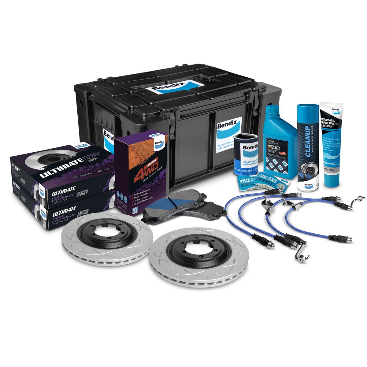 Bendix Ultimate 4x4 Brake Upgrade Kit Front fits Mitsubishi Triton - U4WD-BUK11