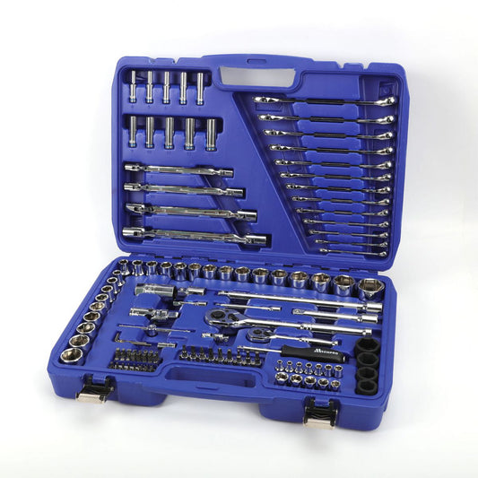 Mechpro Blue Automotive Tool Kit Metric/SAE 1/4In & 3/8In & 1/2In Drive 134pc MP226KCRV - MP226KCRV