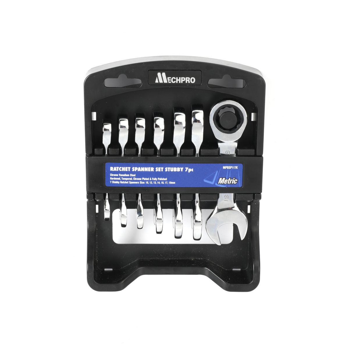 Mechpro Blue Ratcheting Spanner Set 7pc - MPBSP117K