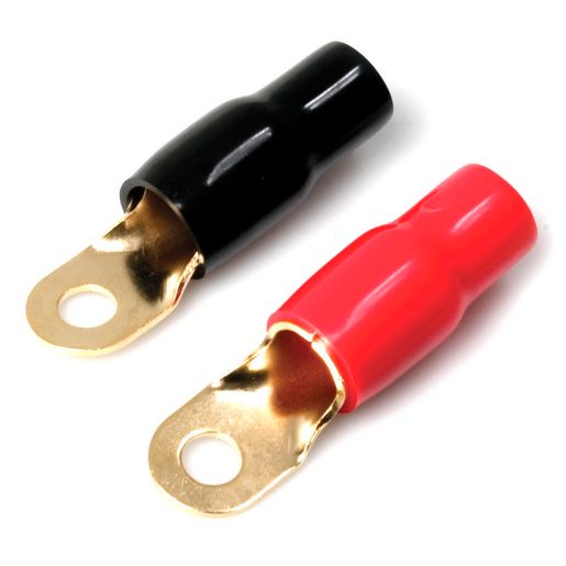 Aerpro 0 Gauge Ring Terminal 2pk (1 Red/1 Black)