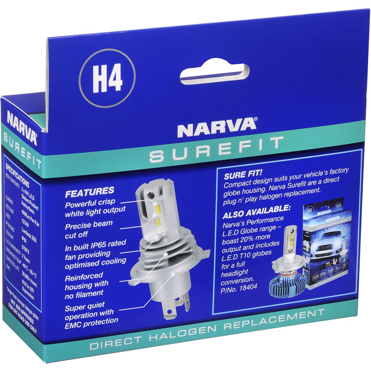 Narva H4 Surefit LED Globes - 18424