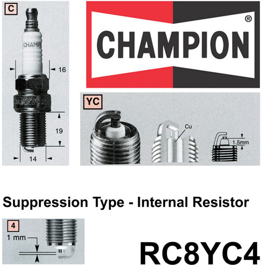 Champion Copper Plus Spark Plug - RC8YC4