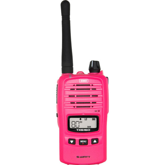 GME 5/1 Watt IP67 UHF CB Handheld Radio Pink - TX6160XMCG