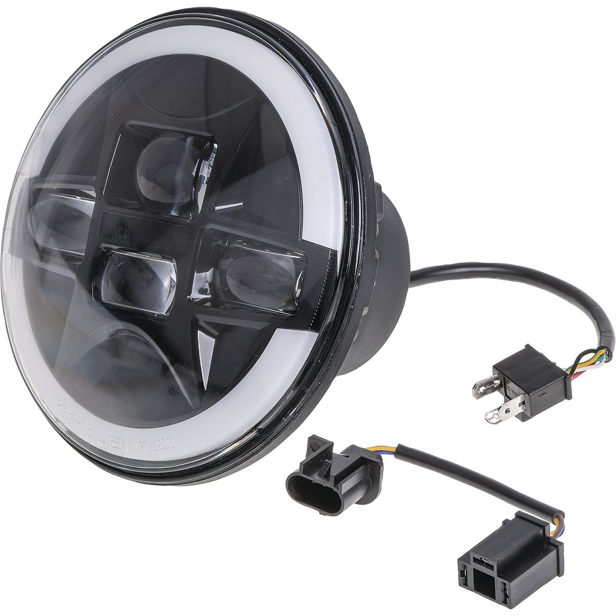 Maxi Trac 7 Inch LED Headlight, H4 Connector, High/Low Beam, Single 12/24V - MTHL7LED