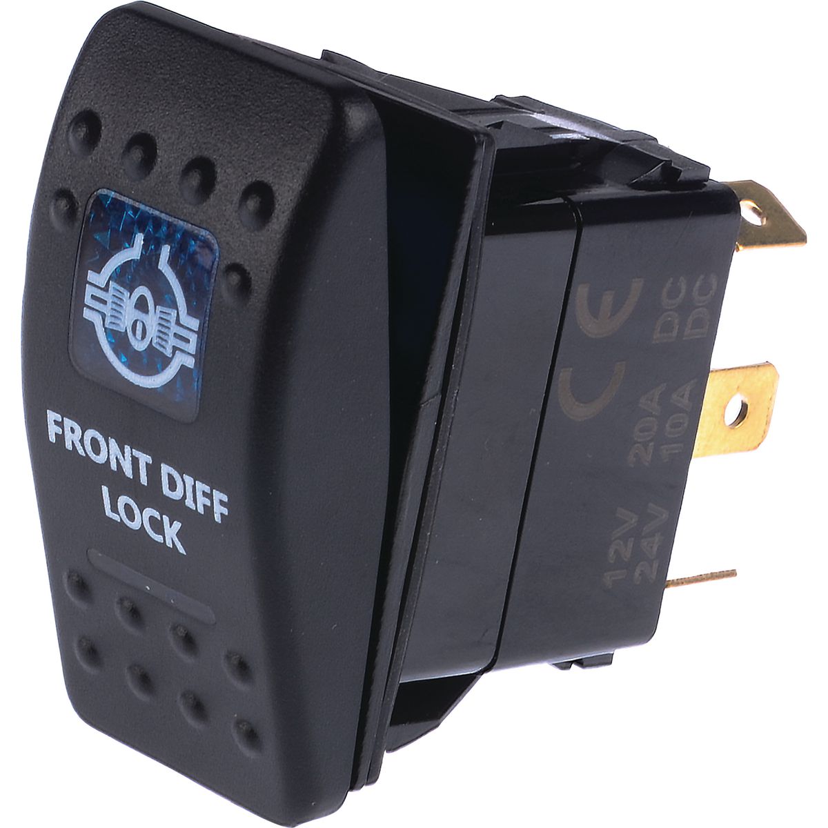 Drivetech 4x4 Rocker Front Diff Switch On/Off SPST 12 or 24V Blue Illumination - DT-11022