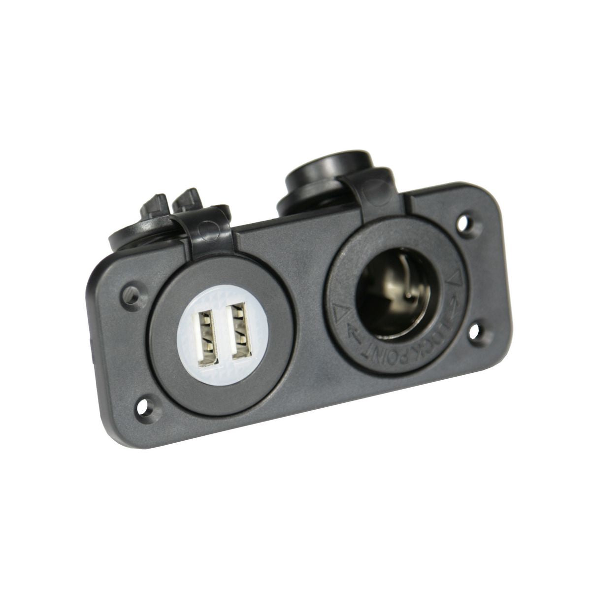 Aerpro Car Charger DC Dual USB & DC Power Socket Panel Mount - APDCP26