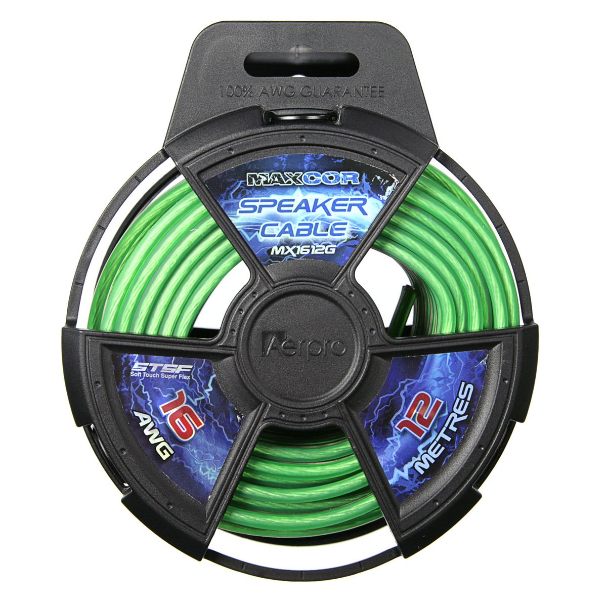 Aerpro Maxcor Speaker Cable 16AWG 12 Meters - Green - MX1612G