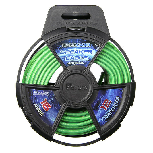 Aerpro Maxcor Speaker Cable 16AWG 12 Meters - Green - MX1612G