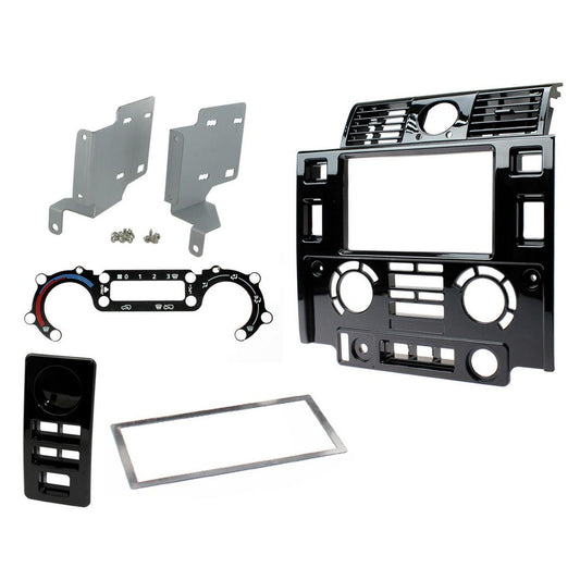Aerpro Double Din Facia Suits Landrover Defender Gloss Black 2007-2015 - FP8487
