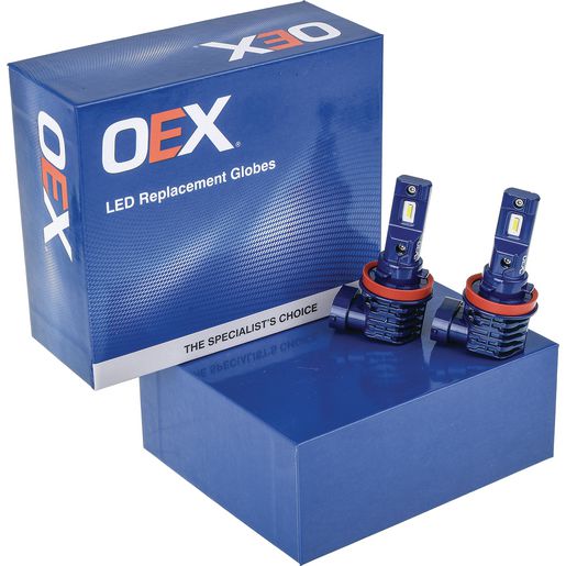 OEX 12/24V LED Headlight Upgrade Globes V2 - H8/9/11 3600Lm 6000K (Pair) - GLX08H8V2
