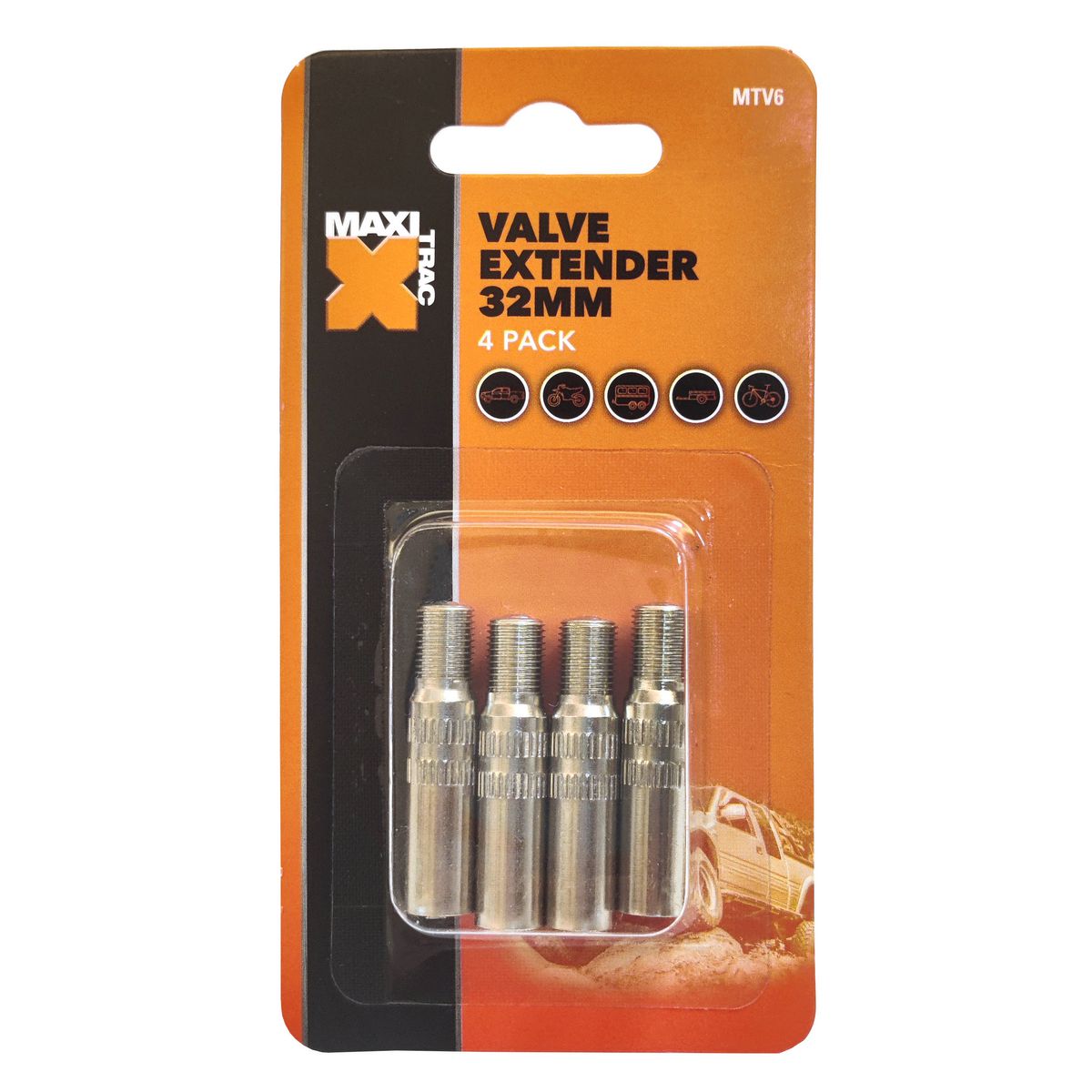 Maxi Trac Valve Extensions 32mm 4 Pack - MTV6