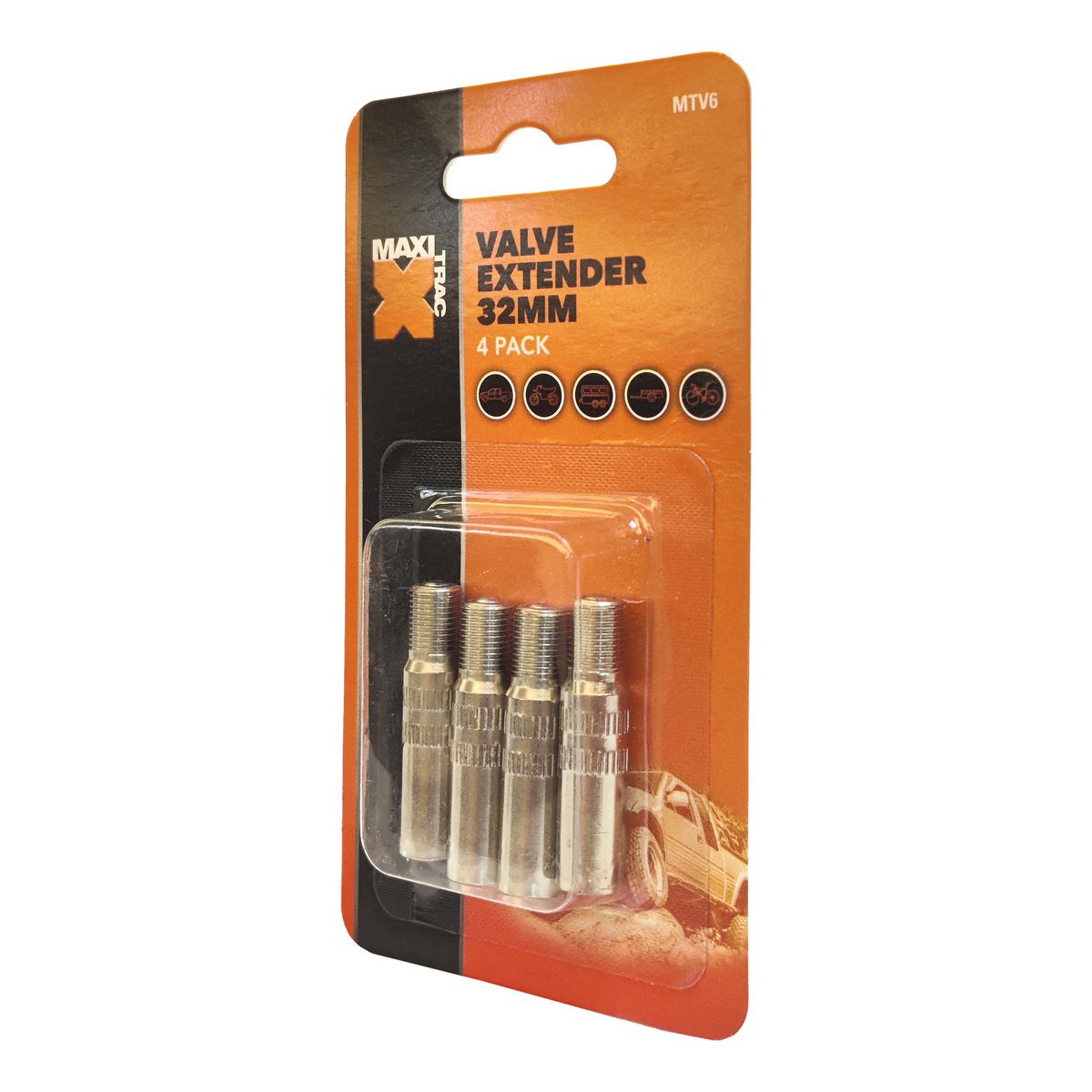 Maxi Trac Valve Extensions 32mm 4 Pack - MTV6