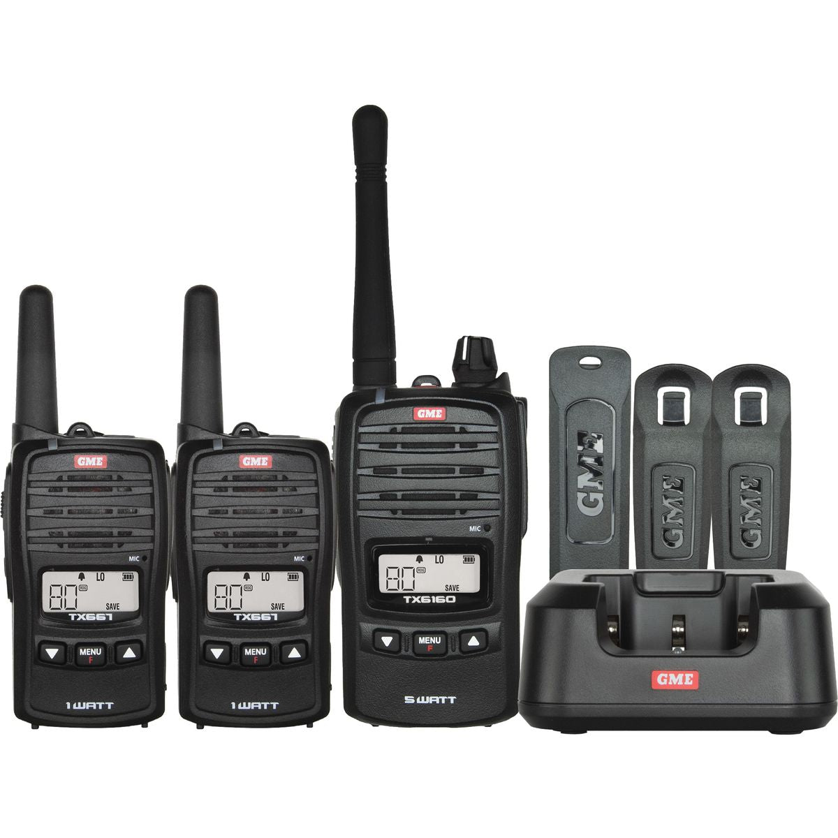 GME 5 Watt IP67 UHF CB Handheld Radio  Family Pack TX6160XFP