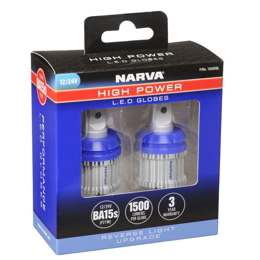 Narva 12/24V Gen III LED BA15S High Power Reverse Globes - 18280BL