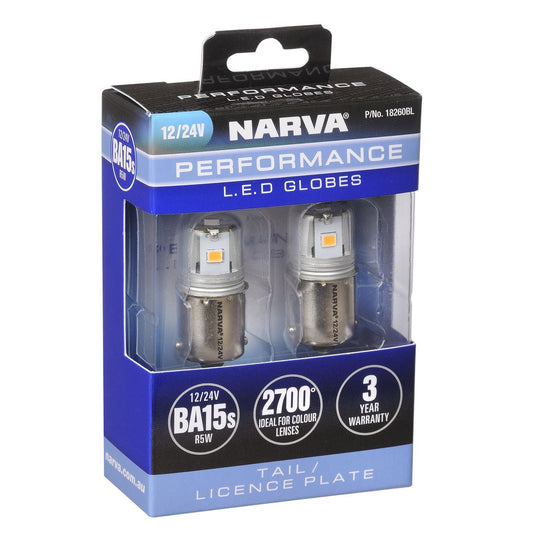 Narva 12/24V Gen III LED BA15S R5W Globes - 18260BL