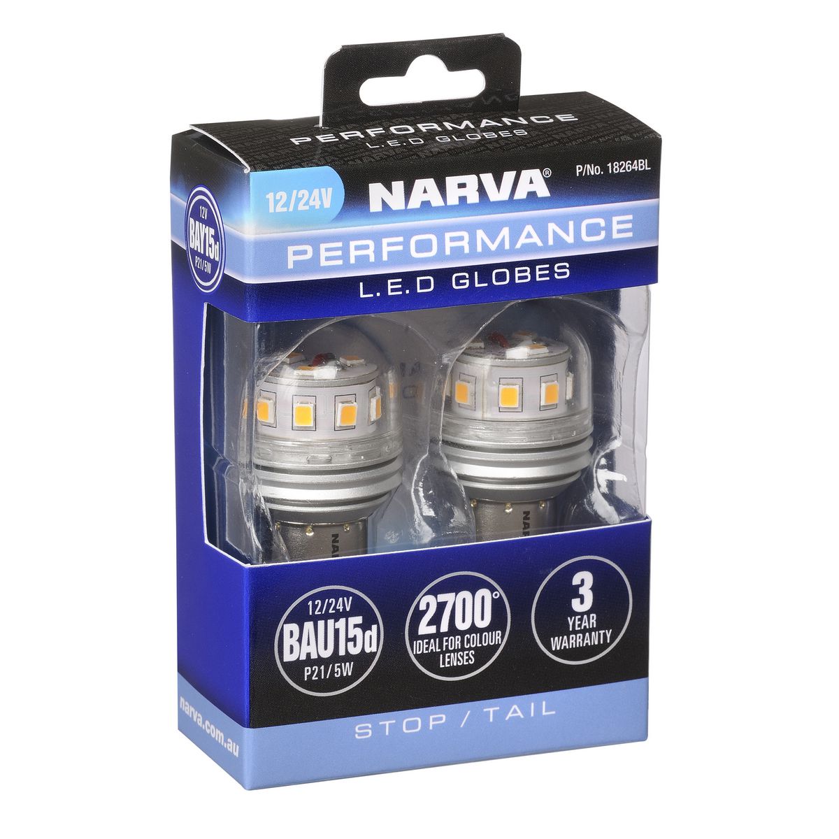 Narva 12/24V Gen III LED BAY15D P21/5W Globes - 18264BL