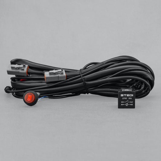 DUAL CONNECTOR PLUG & PLAY SMART HARNESS HIGH BEAM DRIVING LIGHT WIRING - WIRQKFT-SMART