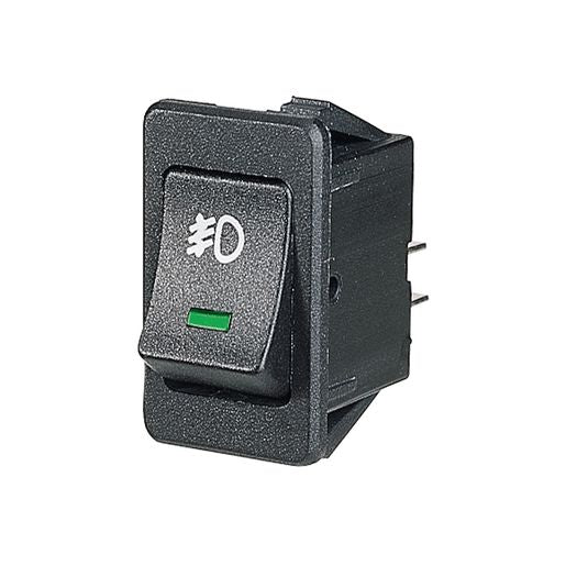Narva Rocker Switch Off/On DPST Green LED - 63027BL