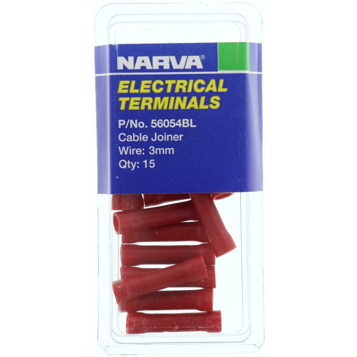 Narva Crimp Terminal Joiner Red Insulated 3mm  15 Pce - 56054BL