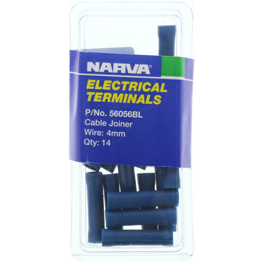 Narva Crimp Terminal Joiner Blue Insulated 4mm  14 Pce - 56056BL