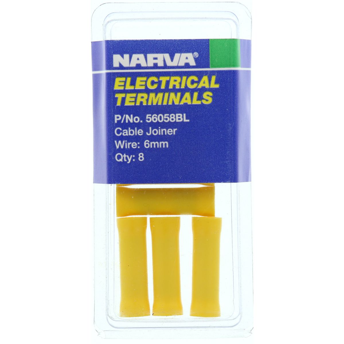 Narva Crimp Terminal Joiner Yellow Insulated 5mm  8 Pce - 56058BL