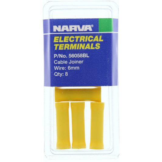 Narva Crimp Terminal Joiner Yellow Insulated 5mm  8 Pce - 56058BL