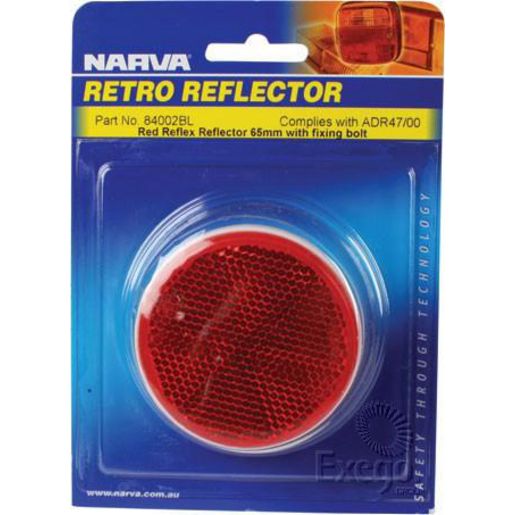 Narva Reflector Round Red 65mm 2 Pack - 84002BL
