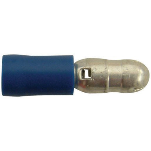 Narva Crimp Terminal Male Bullet Blue Terminal Entry 4mm Vinyl 100 Pce - 56148