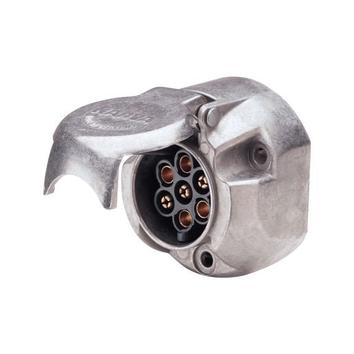 Narva Trailer Socket 5 Pin Round Large Metal - 82063BL