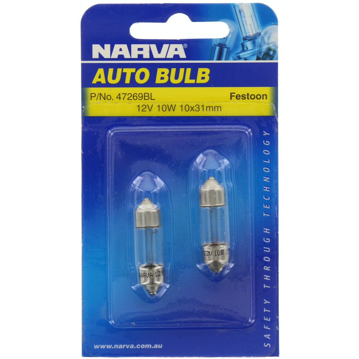 Narva Festoon Sv7.8 Globe 12V 10W - 47269BL