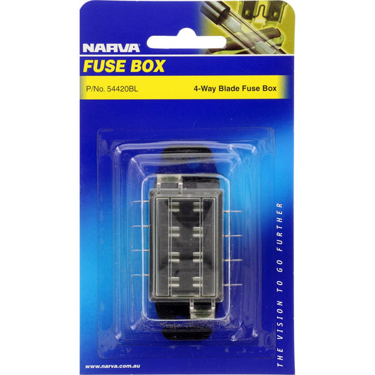 Narva Fuse Box Standard Blade 4 Way 30A 1 Pack - 54420BL