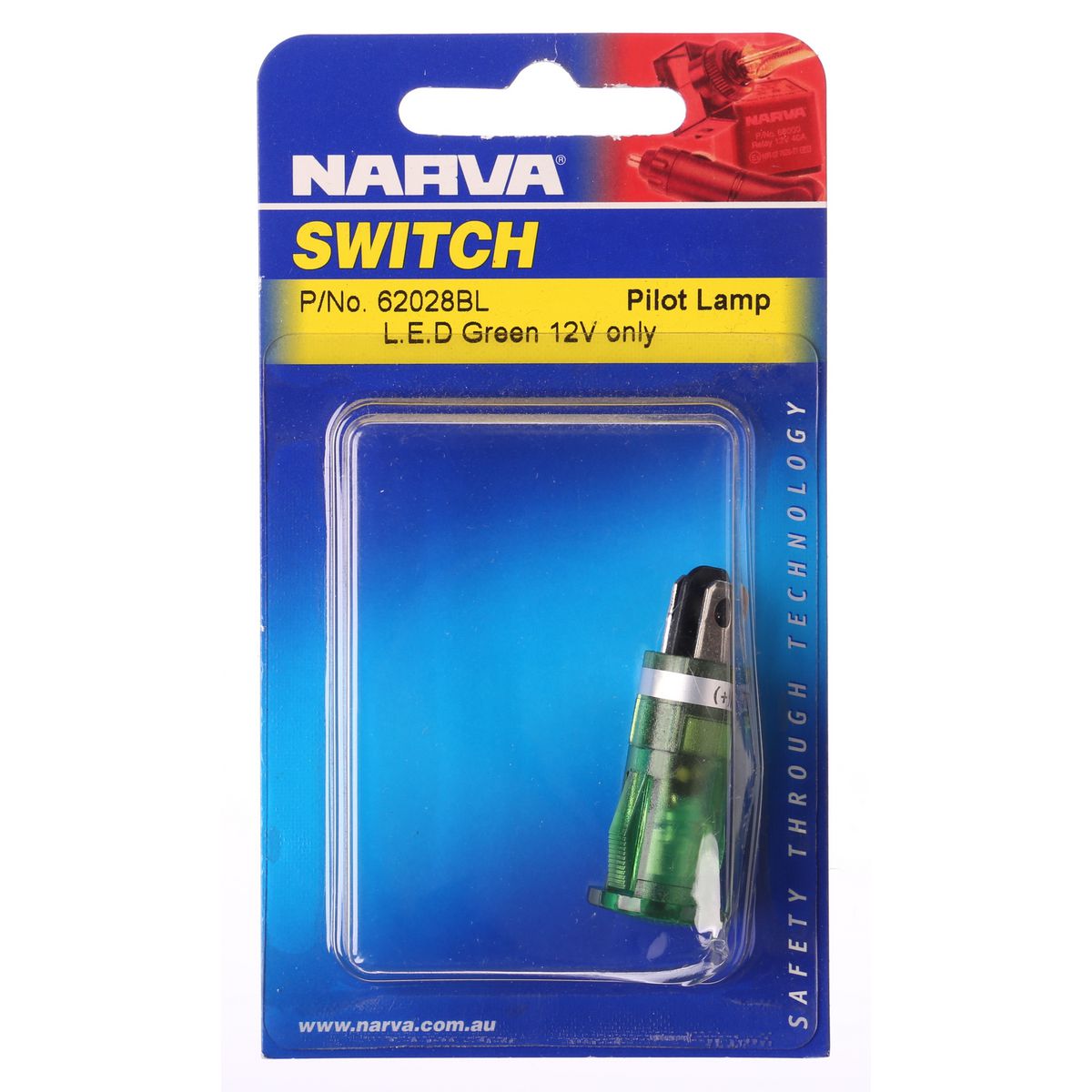 Narva Pilot Light LED Green 12V Blade Terminals - 62028BL
