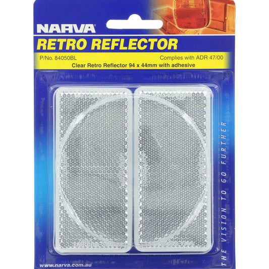 Narva Reflector Rectangle Clear 44 x 94mm 2 Pack - 84050BL