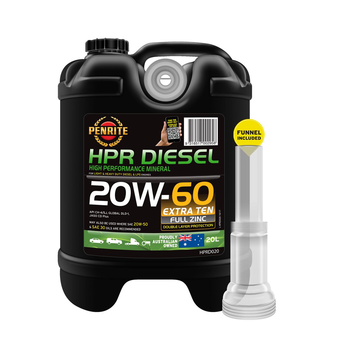 Penrite HPR Diesel SAE 20W-60 Engine Oil 20L - HPRD020