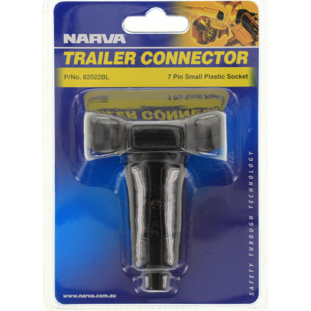 Narva Trailer Socket 7 Pin Round Small Plastic - 82022BL
