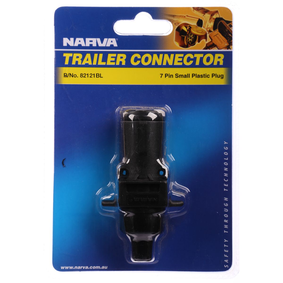 Narva Trailer Plug 7 Pin Round Small Plastic - 82121BL