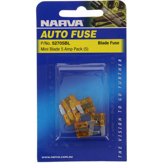 Narva Mini Blade Fuse 5A 5 Pack - 52705BL